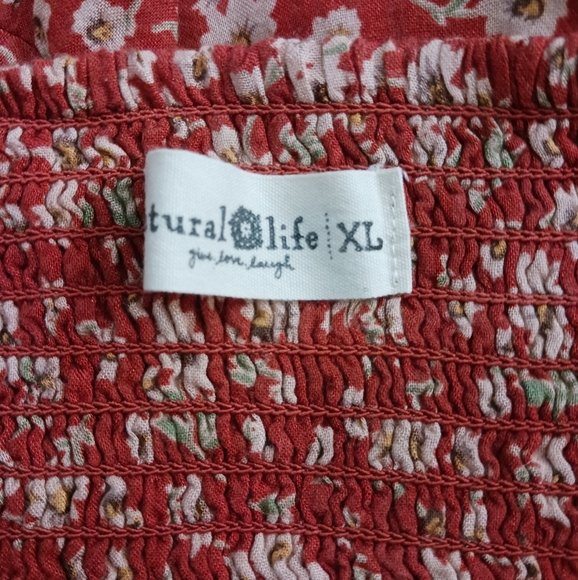 NATURAL LIFE A-Line Skirt - Rust and Cream Floral - Picture 2 of 5